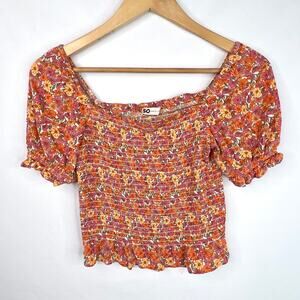 SO Floral Smocked Crop Top